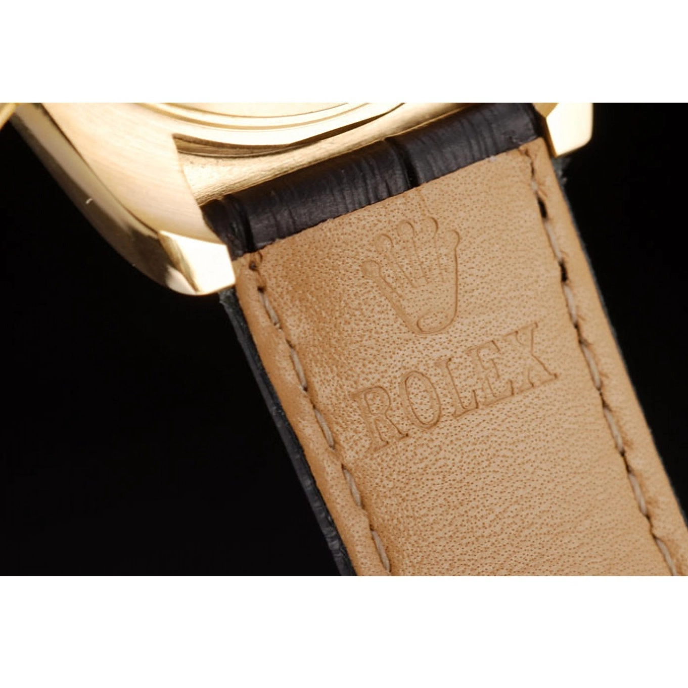 Aaa replica watch Strap Case Rolex Dial Leather Blue Daytona Gold Black 0611